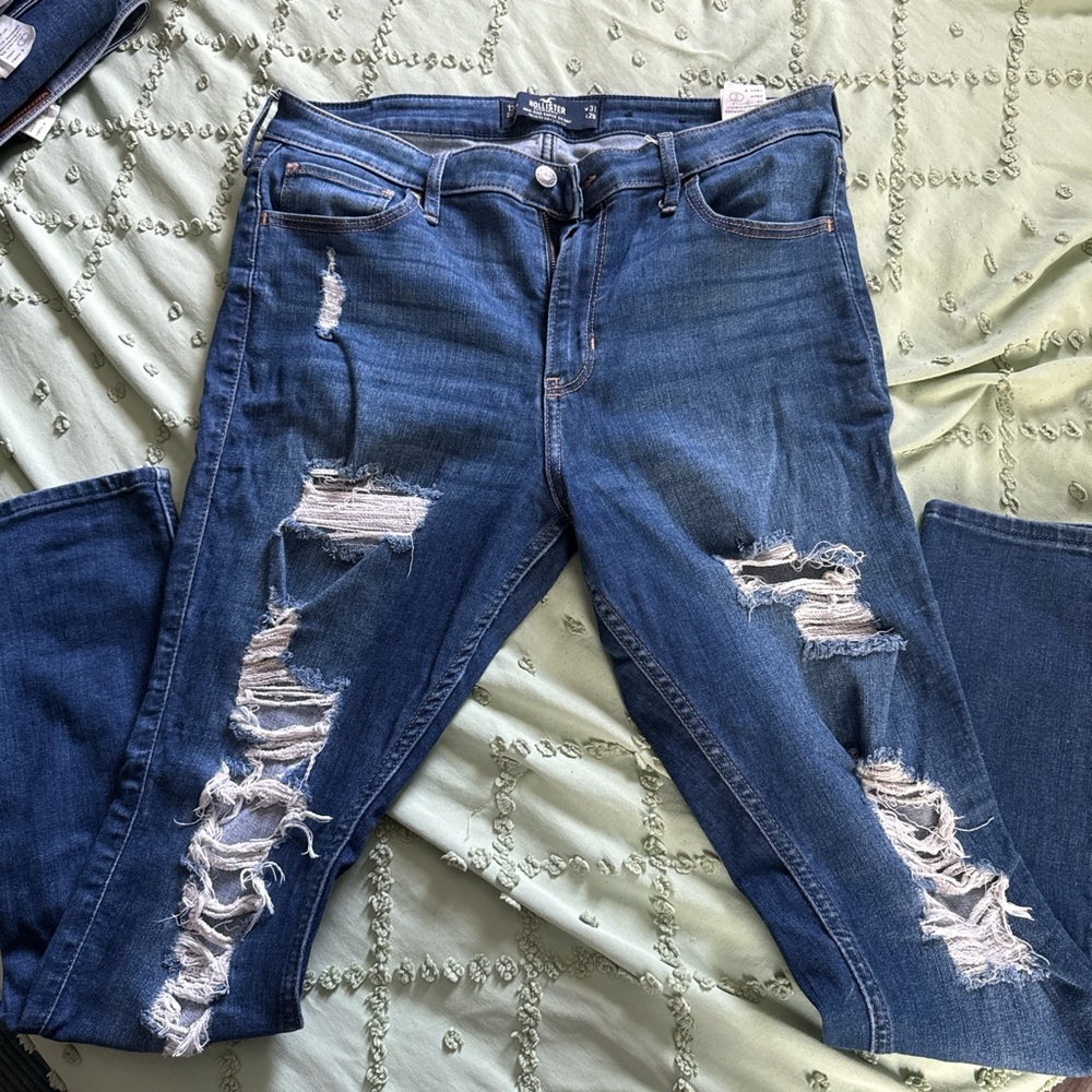 Hollister Blue Skinny Distressed Jeans